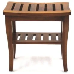 Redmon Genuine Teak Petite Shower Seat, Natural Woodgrain Finish