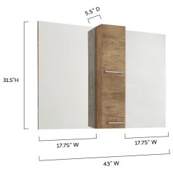 A Touch Of Design Modern 44" Medicine Cabinet With Dual Mirrors, Brown -Laural Home Shop 6731972602bb318c 5418 w800 h800 b1 p0