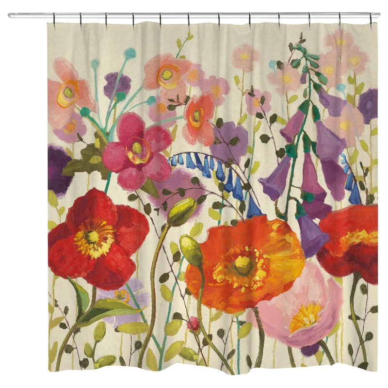 Laural Home Couleur Printemps Shower Curtain 3 Laural Home Couleur Printemps Shower Curtain