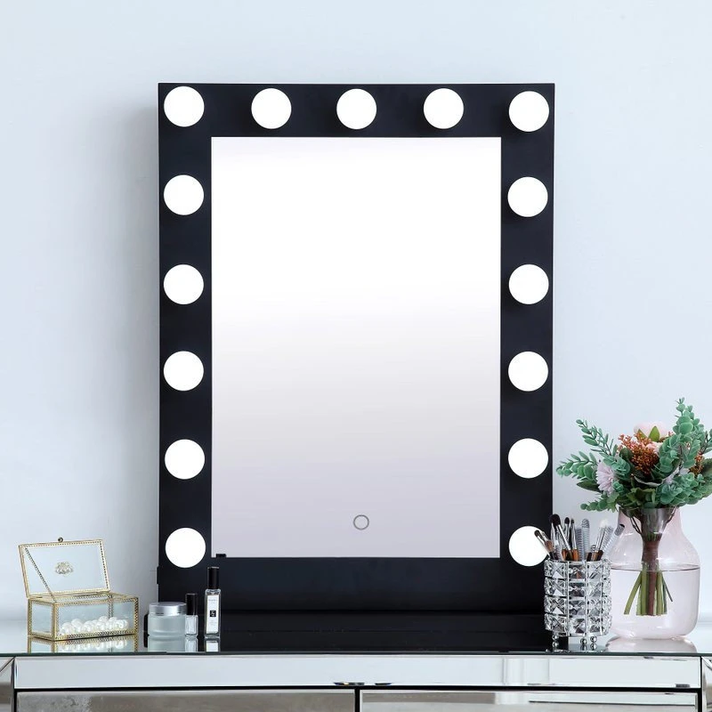 Elegant Furniture & Lighting Elegant MRE32432BK Brenda 24"By 32"Plug, Led 5000K Mirror, Black 4 Elegant Furniture & Lighting Elegant MRE32432BK Brenda 24"By 32"Plug, Led 5000K Mirror, Black - Image 2