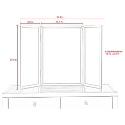 Inspired Home Jada Tabletop Vanity Mirror, Tri Fold, 28x29 -Laural Home Shop 6821c11c0f8fa211 2230 w800 h800 b1 p0