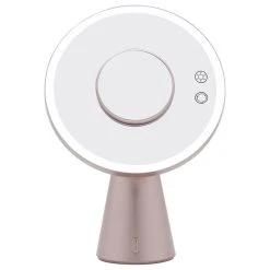 Impressions Vanity Company Luna Makeup Mirror And Night Lamp With Bluetooth Speakers, Rose Gold