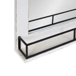 Uniek Cates Framed Wall Mirror With Shelf, White 24x31 -Laural Home Shop 68611ee301ef1b9a 6238 w800 h800 b0 p0