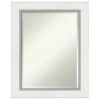Amanti Art Eva White Silver Beveled Bathroom Wall Mirror - 23.5 X 29.5 In.