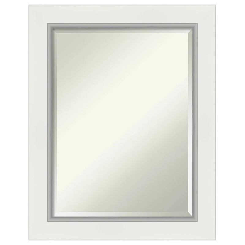 Amanti Art Eva White Silver Beveled Bathroom Wall Mirror - 23.5 X 29.5 In. 3 Amanti Art Eva White Silver Beveled Bathroom Wall Mirror - 23.5 X 29.5 In.