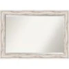 Amanti Art Alexandria White Wash Beveled Wood Bathroom Wall Mirror - 41 X 29 In.