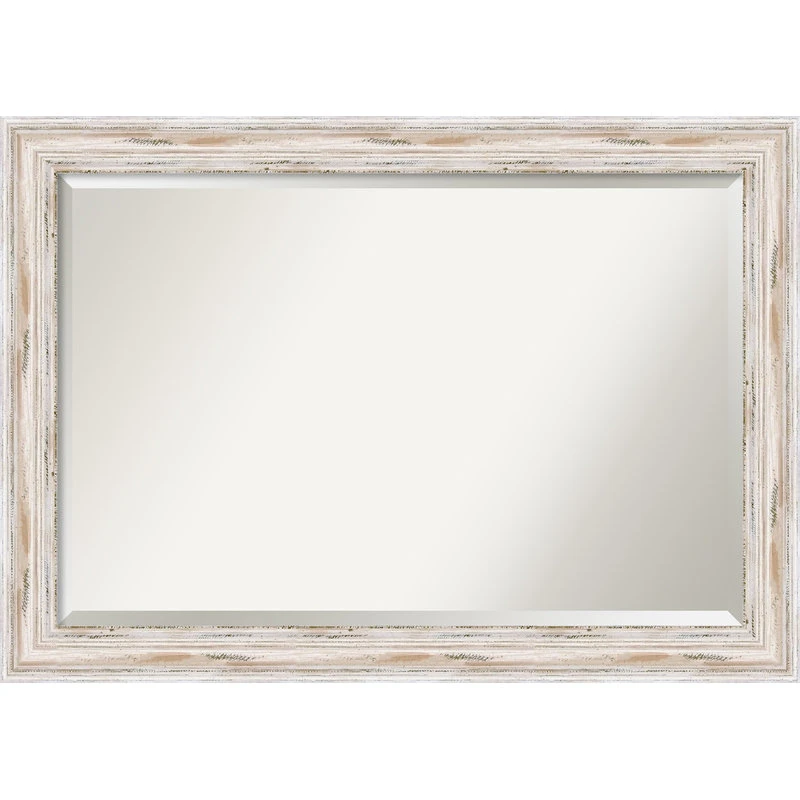 Amanti Art Alexandria White Wash Beveled Wood Bathroom Wall Mirror - 41 X 29 In. 3 Amanti Art Alexandria White Wash Beveled Wood Bathroom Wall Mirror - 41 X 29 In.