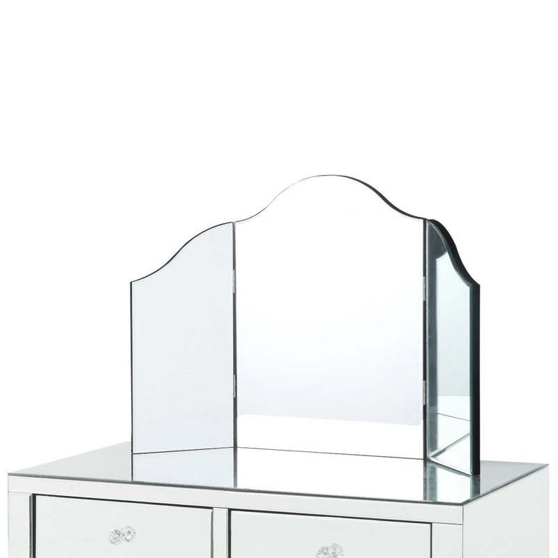 Inspired Home Verina Frameless Modern Contemporary Tri-fold Tabletop Vanity Mirror, No Color 6 Inspired Home Verina Frameless Modern Contemporary Tri-fold Tabletop Vanity Mirror, No Color - Image 4