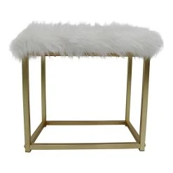 Acme Furniture ACME Adao Vanity Mirror And Stool In White And Brass -Laural Home Shop 6941ccc7024d1c3e 3311 w800 h800 b1 p0