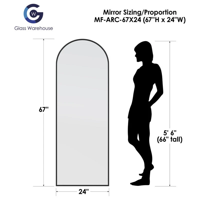 Glass Warehouse Kira 67 In X 24 In Arched Leaner Mirror 7 Glass Warehouse Kira 67 In X 24 In Arched Leaner Mirror - Image 5