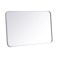 Elegant Furniture & Lighting Elegant Decor Evermore 22x36" Soft Corner Metal Rectangular Mirror In White -Laural Home Shop 6981f25803997c97 8655 w800 h800 b1 p0
