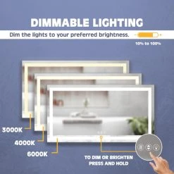 Prominence Home Luxury LED Bathroom/Wall Mirror, 55"x30" -Laural Home Shop 6a21344603474a3c 2110 w800 h800 b0 p0