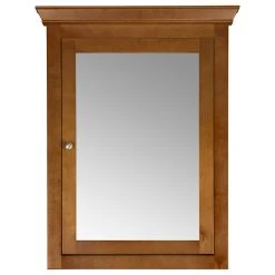 Maykke Maria 27"x35" Wood Medicine Cabinet With Mirror And Shelf, Natural Cherry