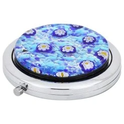 GlassOfVenice Murano Glass Millefiori Folding Compact Mirror - Aqua Blue -Laural Home Shop 6a9129fa0751c912 4747 w800 h800 b1 p0