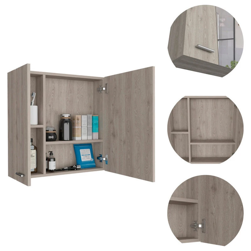 FM FURNITURE Kenya Medicine Cabinet, Light Gray 7 FM FURNITURE Kenya Medicine Cabinet, Light Gray - Image 5