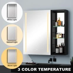 Jims Maison 30" Aluminum Surface Mount Medicine Cabinet With Mirror And Exterior Shelves, L 23 Jims Maison 30" Aluminum Surface Mount Medicine Cabinet With Mirror And Exterior Shelves, L -Laural Home Shop 6b01cc1b037c44f9 7383 w800 h800 b0 p0
