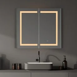 Altair Bojano Frameless Surface-Mount/Recessed LED Lighted Bathroom Medicine Cabinet, 3 29 Altair Bojano Frameless Surface-Mount/Recessed LED Lighted Bathroom Medicine Cabinet, 3 -Laural Home Shop 6b71721102c4e9f7 8095 w800 h800 b0 p0