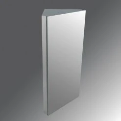 Renovators Supply Manufacturing Bathroom Wall Mount Corner Medicine Cabinet Brushed Stainless Steel With Mirror