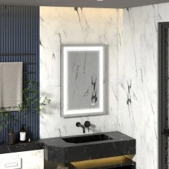 Wellfor Frameless LED Lighted Dimmable Bathroom Vanity Mirror With Defogger, 24"x36" -Laural Home Shop 6ba16fd302f4d8eb 7293 w800 h800 b0 p0