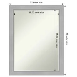 Amanti Art Vista Brushed Nickel Narrow Petite Bevel Bathroom Wall Mirror 20.5 X 26.5 In. -Laural Home Shop 6bc1fbf303b791ce 5912 w800 h800 b1 p0