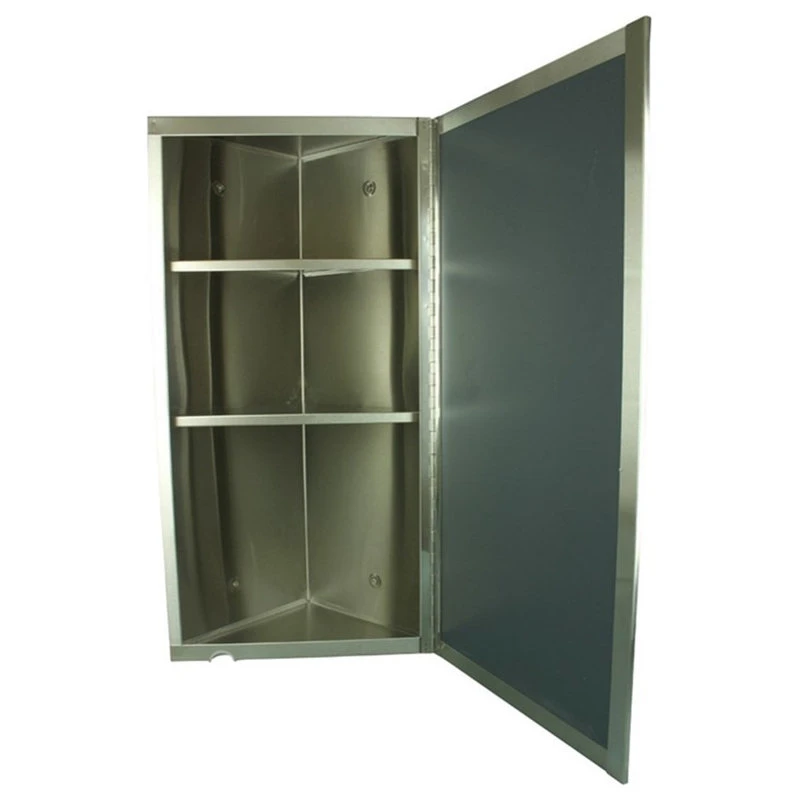 Renovators Supply Manufacturing Renovator's Supply Brushed Stainless Steel Wall Mount Corner Medicine Cabinet 5 Renovators Supply Manufacturing Renovator's Supply Brushed Stainless Steel Wall Mount Corner Medicine Cabinet - Image 3