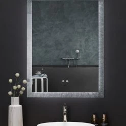 Ancerre Designs Frysta LED Frameless Mirror, 24" -Laural Home Shop 6c31165e00ec820d 7442 w800 h800 b0 p0