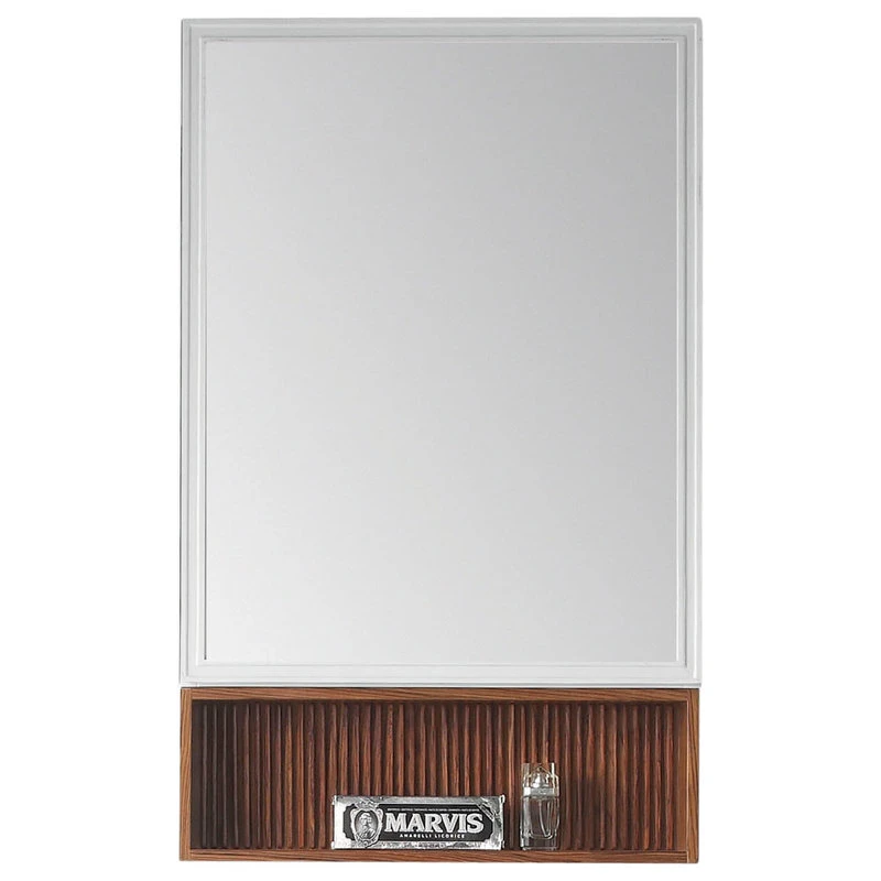 Fine Fixtures Dakota Medicine Cabinet, 21" Wide, White, Teak Shelf 5 Fine Fixtures Dakota Medicine Cabinet, 21" Wide, White, Teak Shelf - Image 3