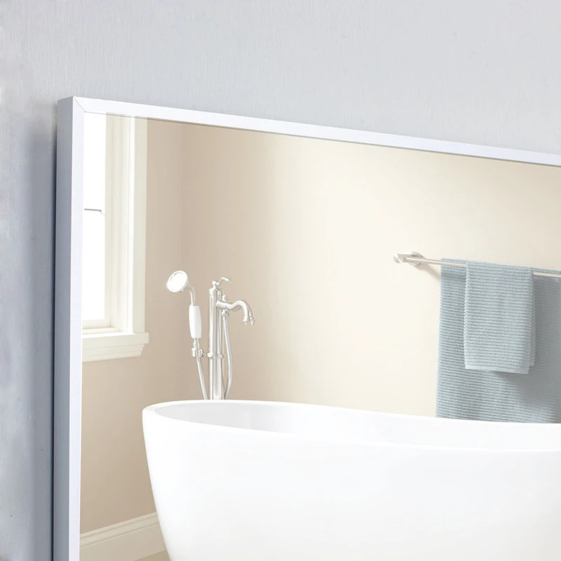 Eviva LLC Eviva Sax 57X20 Brushed Metal Frame Bathroom Wall Mirror 4 Eviva LLC Eviva Sax 57X20 Brushed Metal Frame Bathroom Wall Mirror - Image 2
