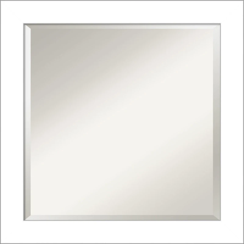 Amanti Art Wedge White Beveled Bathroom Wall Mirror - 24 X 24 In. 3 Amanti Art Wedge White Beveled Bathroom Wall Mirror - 24 X 24 In.