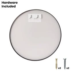 Merrick Lane Hanging Accent Mirror With Modern Metal Frame, Black, 36" Round -Laural Home Shop 6d31747a02715cd6 3257 w800 h800 b1 p0