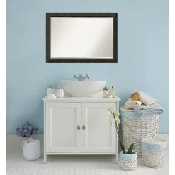 Amanti Art Signore Bronze Beveled Wood Bathroom Wall Mirror - 40.25 X 28.25 In. -Laural Home Shop 6d71e51a08ff985a 6667 w800 h800 b0 p0