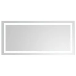 Ove Decors Pria LED 60 X 28 In. Mirror In White And Aluminum Finish