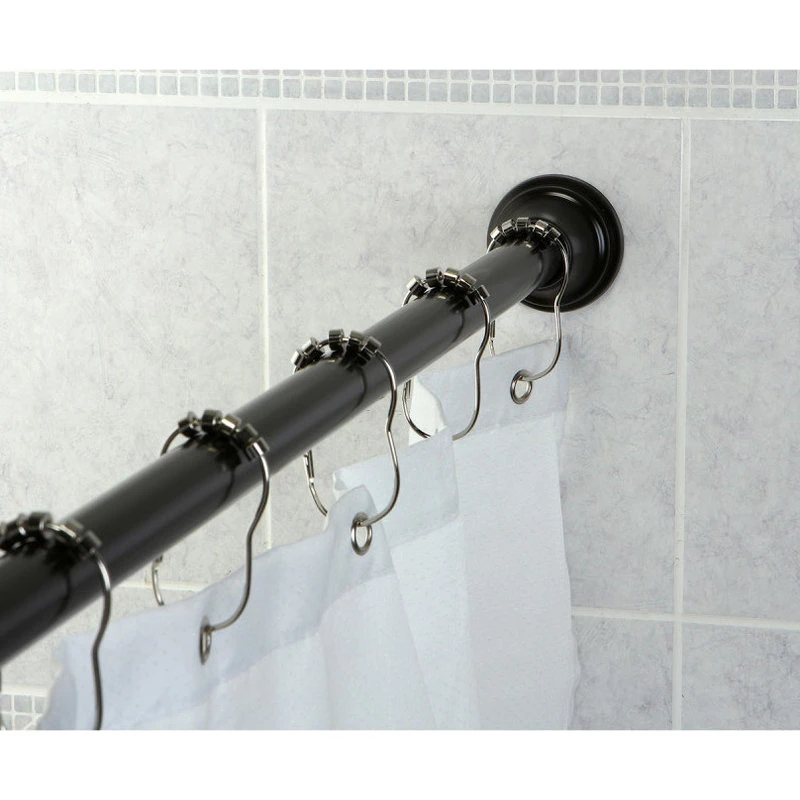 Kingston Brass 72" Tension Shower Rod W/Decorative Flange, Oil Rubbed Bronze 4 Kingston Brass 72" Tension Shower Rod W/Decorative Flange, Oil Rubbed Bronze - Image 2