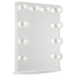 Impressions Vanity Company Hollywood Glow Lite Vanity Mirror, Clear LED Globe Bulbs, White