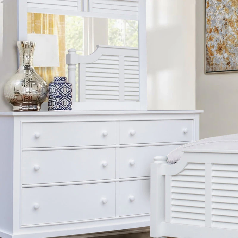 Sunset Trading White Shutter Wood Mirror CF-1134-0150 6 Sunset Trading White Shutter Wood Mirror CF-1134-0150 - Image 4