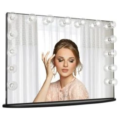 Impressions Vanity Company Hollywood Glow Lite Pro Vanity Mirror, Pro Black, Clear Bulbs, Non-Bluetooth