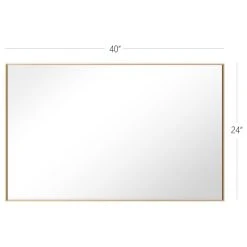 LEDEL Rectangle Framed Bathroom Vanity Mirror Accent Wall Mirror, Gold, 40"wx24"h -Laural Home Shop 6fb1254403318d75 3649 w800 h800 b1 p0