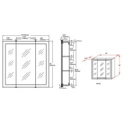 Design House 531434 30" Framed Triple Door Mirrored Medicine - White -Laural Home Shop 6fc11e5b0d3b7254 0064 w800 h800 b1 p0