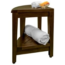 DecoTeak Oasis Teak Corner Shower Stool, Table With Shelf, 16"x23" -Laural Home Shop 6fd12cfa0fdcff11 9121 w800 h800 b1 p0