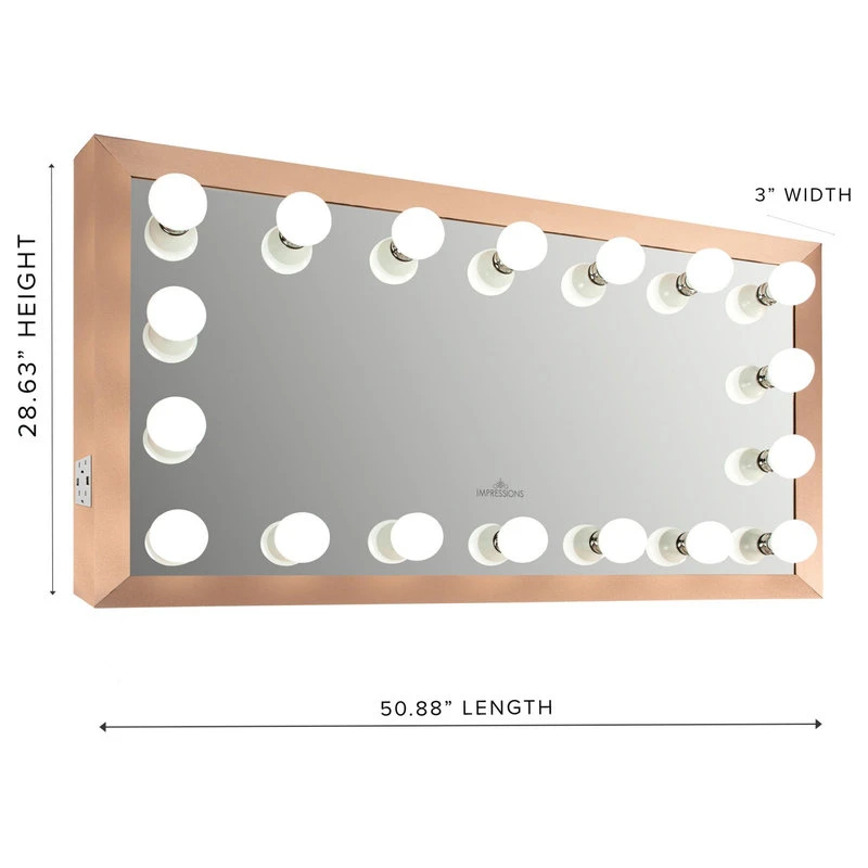 Impressions Vanity Company Starlight Wide Vanity Mirror, Rose Gold 4 Impressions Vanity Company Starlight Wide Vanity Mirror, Rose Gold - Image 2