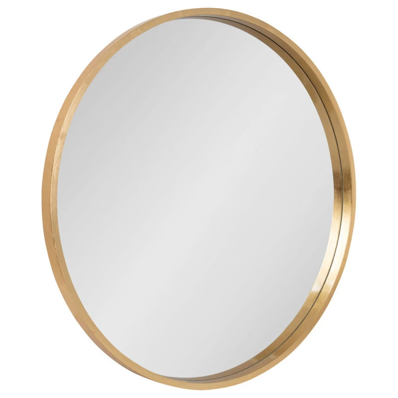 Uniek Travis Round Wood Accent Wall Mirror , Gold 31.5 Diameter 3 Uniek Travis Round Wood Accent Wall Mirror , Gold 31.5 Diameter