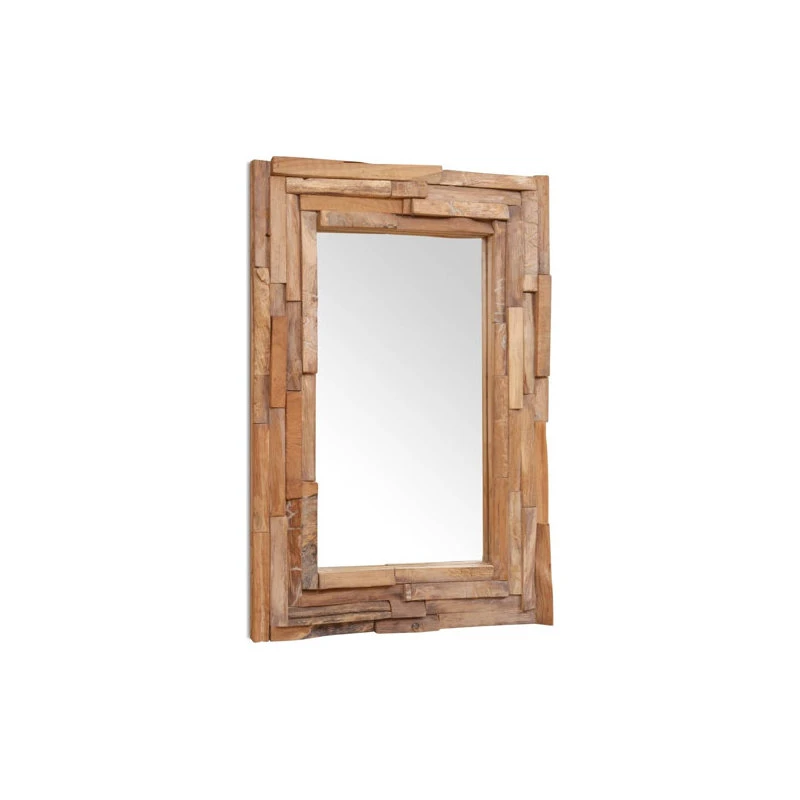 Vida XL International B.V. VidaXL Decorative Mirror Handmade Teak 35.4" Rectangular Wall Hall Ornament 8 Vida XL International B.V. VidaXL Decorative Mirror Handmade Teak 35.4" Rectangular Wall Hall Ornament - Image 6
