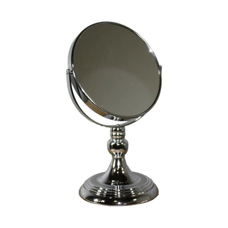 Benjara Metal Magnifying Makeup Mirror With 3X Magnification Silver- Saltoro Sherpi 3 Benjara Metal Magnifying Makeup Mirror With 3X Magnification Silver- Saltoro Sherpi