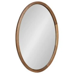 Uniek Hogan Oval Framed Wall Mirror, Rustic Brown 24x36