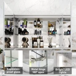 Modland Recessed Or Surface Mount Frameless Medicine Cabinet W/ LED Light & 4 Mirrors -Laural Home Shop 730108e303198c2b 4165 w800 h800 b0 p0