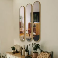 Mirrorize Canada 8"x39.75" Gold Panel Wall Mirrors, Set Of 3 -Laural Home Shop 7301aff003d57d57 3200 w800 h800 b0 p0