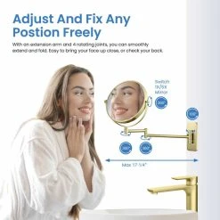 Kibi USA Circular Magnifying Makeup/shaving Mirror, Brushed Gold 16 Kibi USA Circular Magnifying Makeup/shaving Mirror, Brushed Gold -Laural Home Shop 7311993601c60dcd 9273 w800 h800 b0 p0