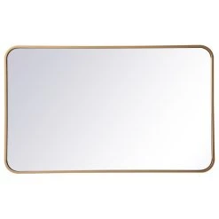 Elegant Furniture & Lighting Elegant Decor MR802236BR Soft Corner Metal Rectangular Mirror, 22"x36"