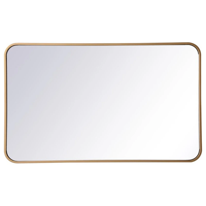Elegant Furniture & Lighting Elegant Decor MR802236BR Soft Corner Metal Rectangular Mirror, 22"x36" 3 Elegant Furniture & Lighting Elegant Decor MR802236BR Soft Corner Metal Rectangular Mirror, 22"x36"