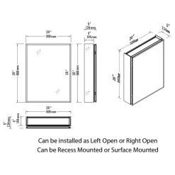 Blossom Kitchen & Bath Supply Aluminum Bathroom Medicine Cabinet, Recess Or Surface Mount, 20"x26" -Laural Home Shop 7501a56f01003340 1944 w800 h800 b1 p0